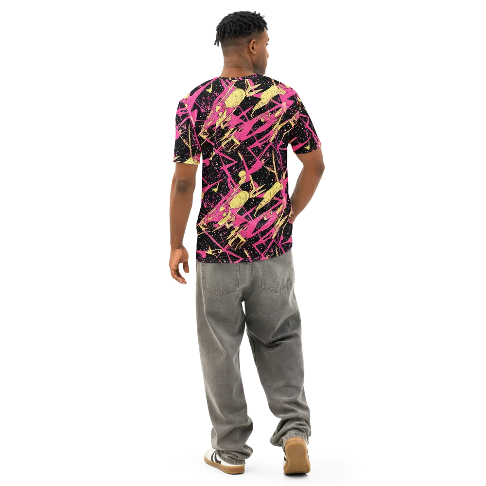Galaxy Graffiti on Men's Cotton Crew Neck T-Shirt — Back