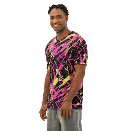 Galaxy Graffiti on a Men's Cotton Crew Neck T-Shirt
