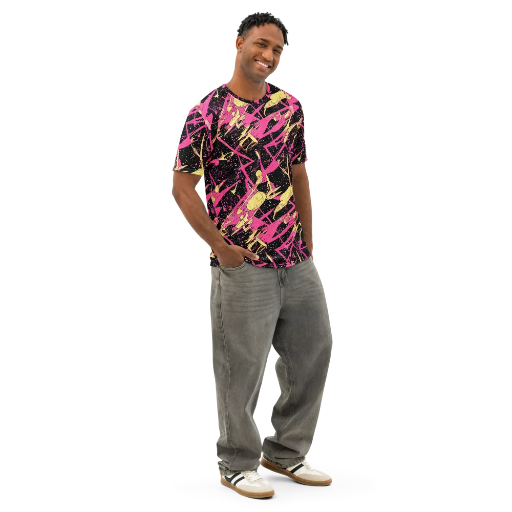 Galaxy Graffiti on Men's Cotton Crew Neck T-Shirt — Right Front