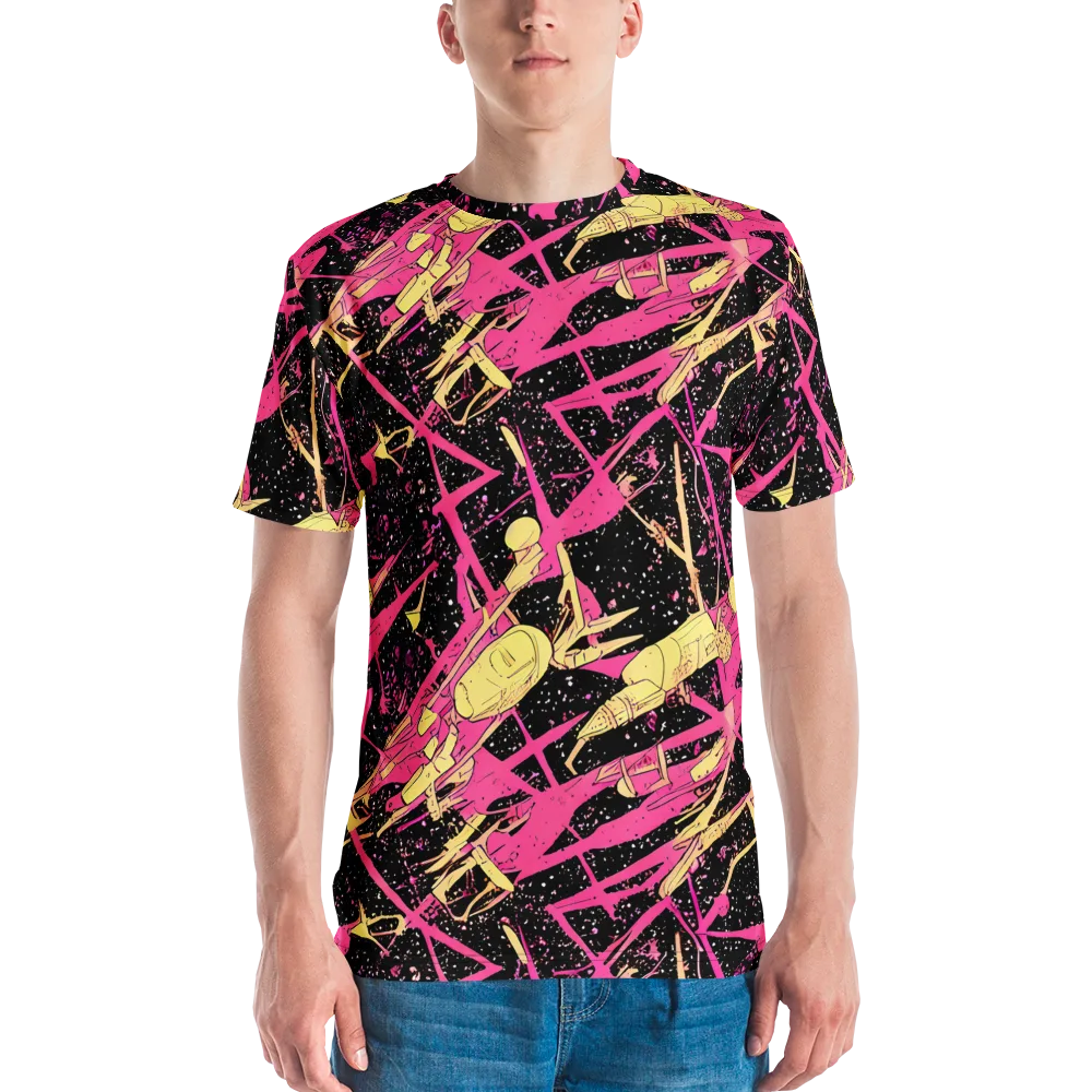 Galaxy Graffiti on Men's Crew Neck T-Shirt — Front