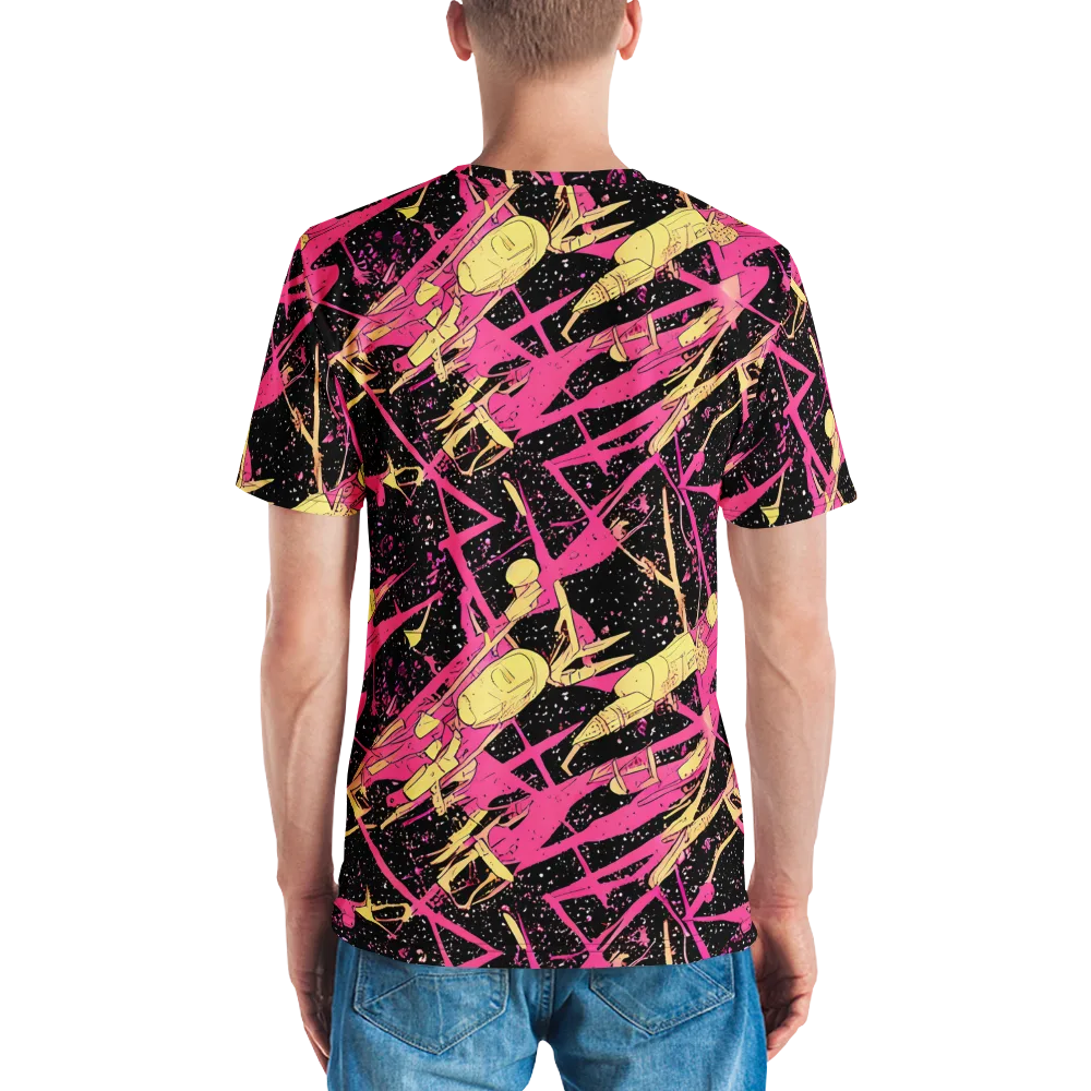 Galaxy Graffiti on Men's Crew Neck T-Shirt — Back