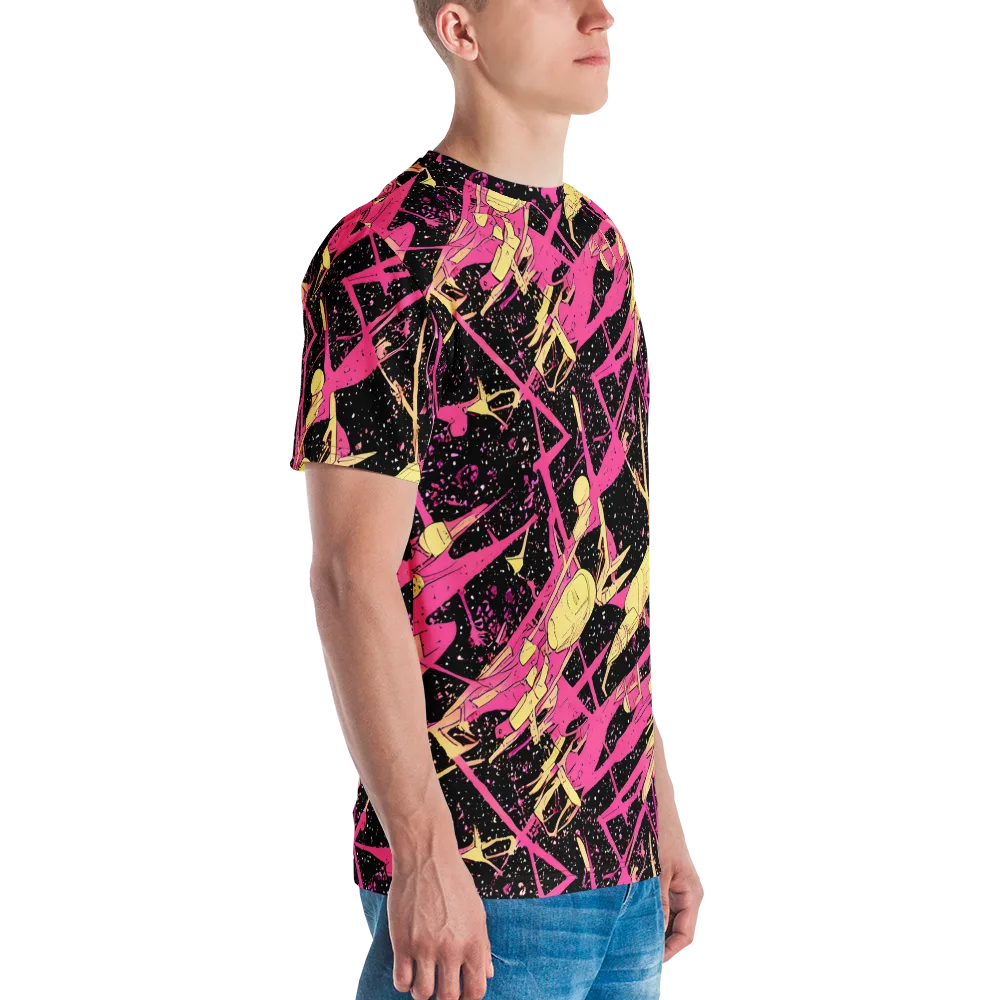 Galaxy Graffiti on Men's Crew Neck T-Shirt — Right