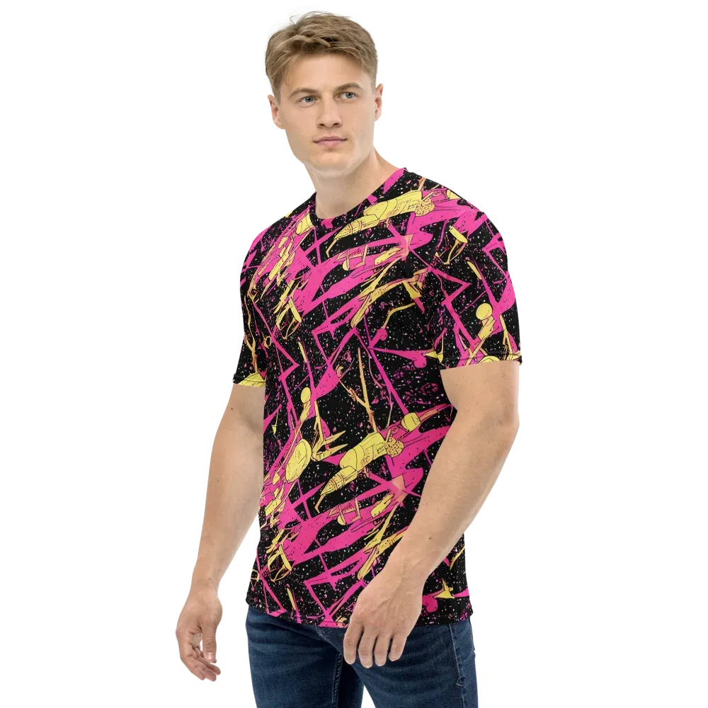 Galaxy Graffiti on Men's Crew Neck T-Shirt — Left