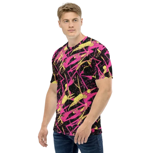 Galaxy Graffiti on a Men's Crew Neck T-Shirt
