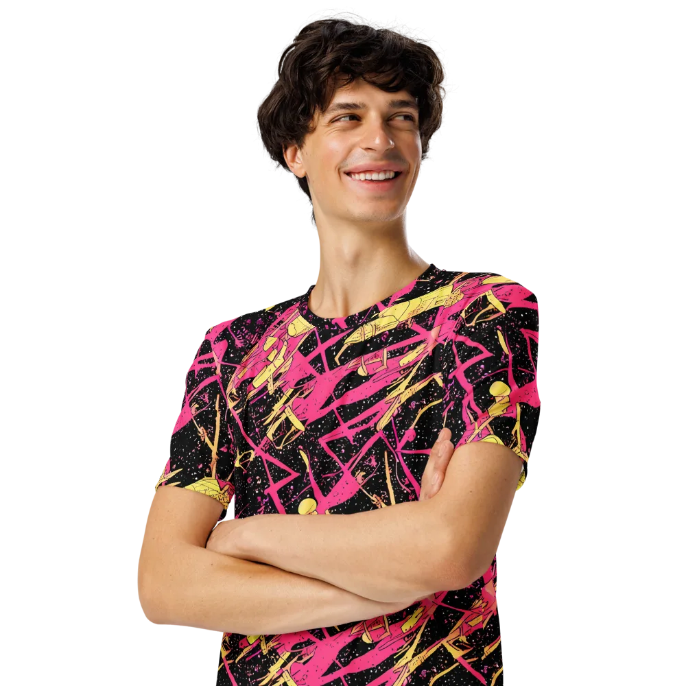 Galaxy Graffiti on Men's Crew Neck T-Shirt — Left Front