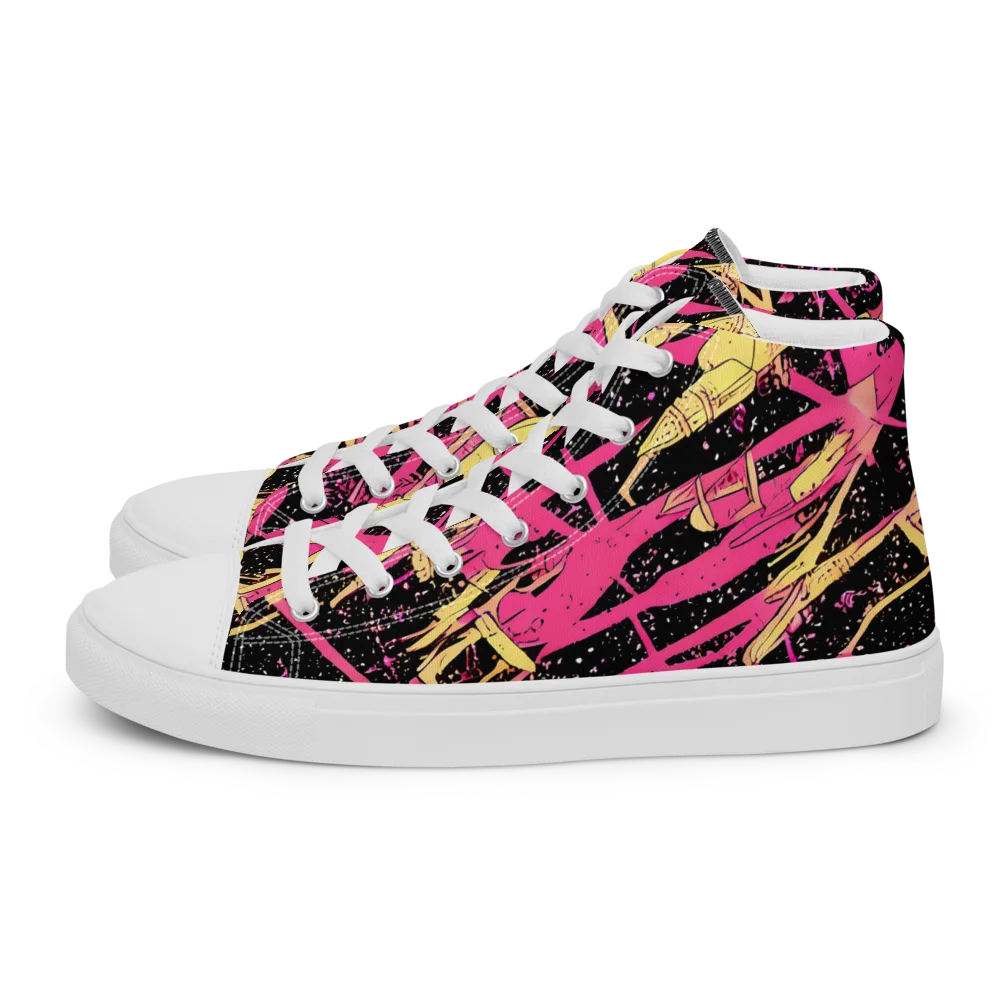 Galaxy Graffiti on Men's High Top Canvas Shoes — Left