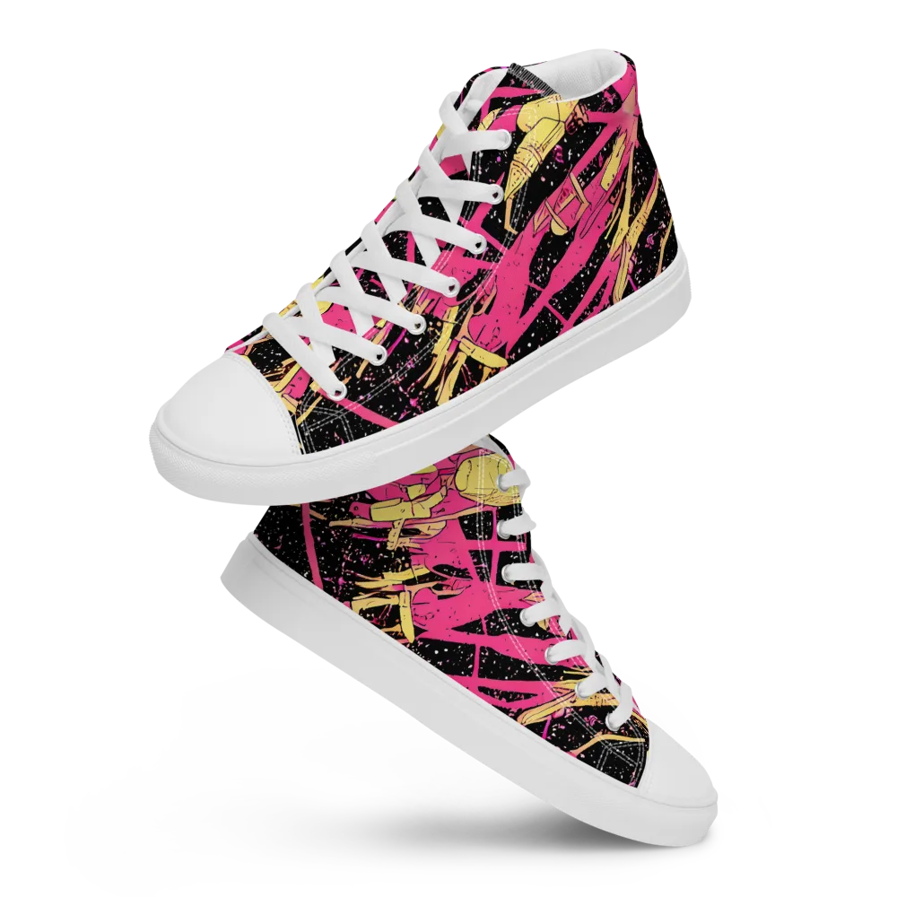 Galaxy Graffiti on Men's High Top Canvas Shoes — Front