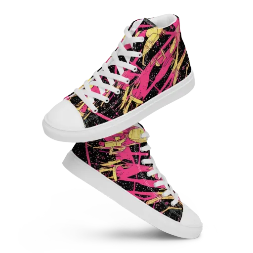 Galaxy Graffiti on a Men's High Top Canvas Shoes