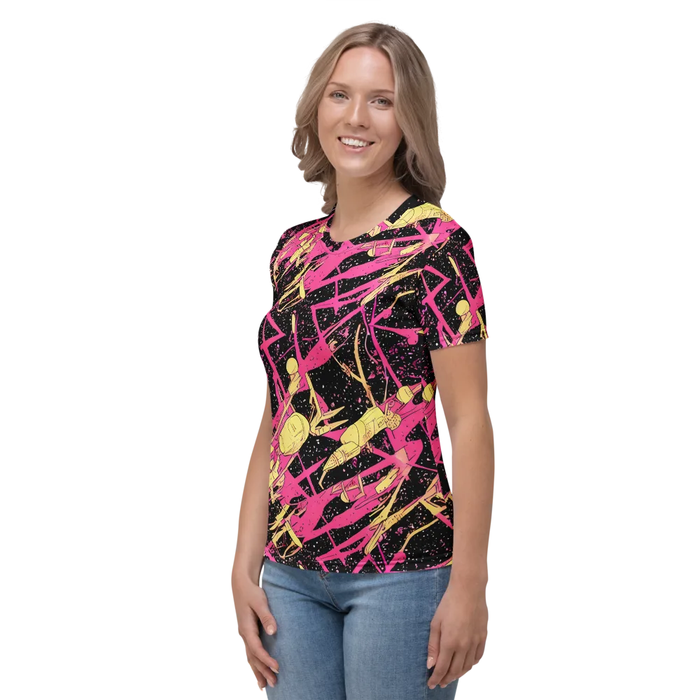Galaxy Graffiti on Women's Crew Neck T-Shirt — Left