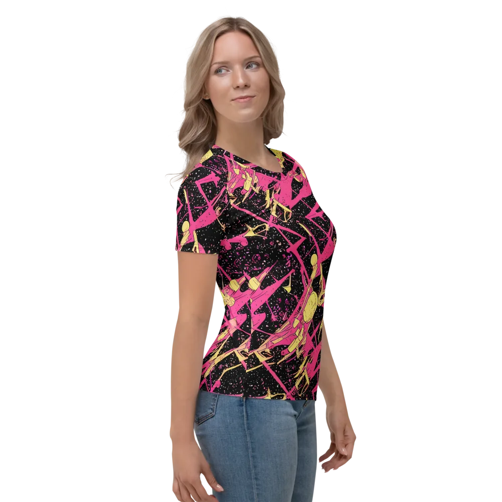 Galaxy Graffiti on Women's Crew Neck T-Shirt — Right