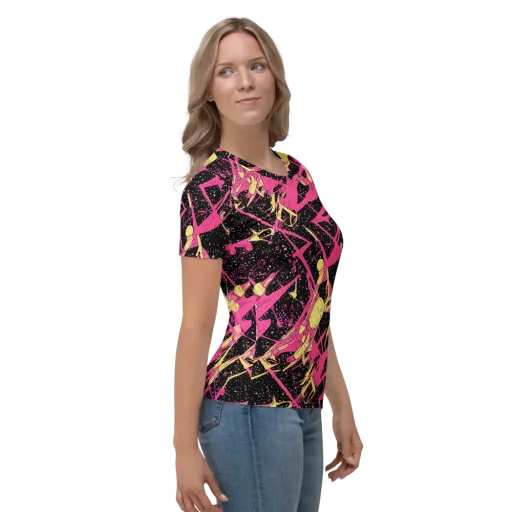 Galaxy Graffiti on a Women's Crew Neck T-Shirt