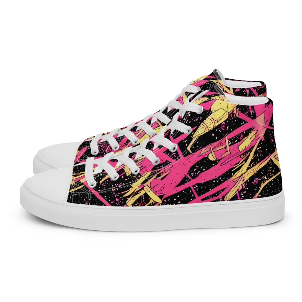 Galaxy Graffiti on Women's High Top Canvas Shoes — Left