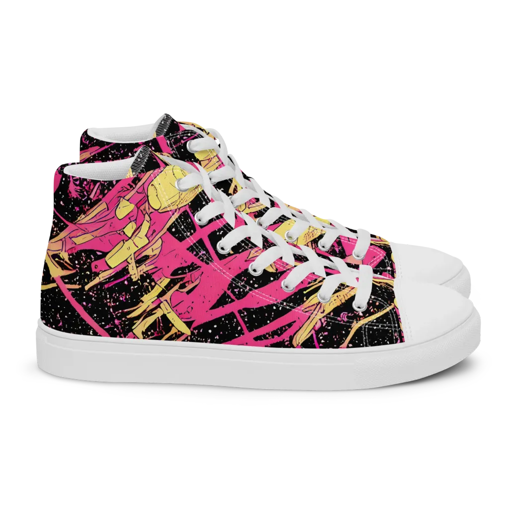 Galaxy Graffiti on Women's High Top Canvas Shoes — Right