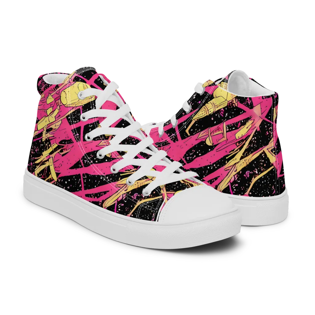 Galaxy Graffiti on Women's High Top Canvas Shoes — Right