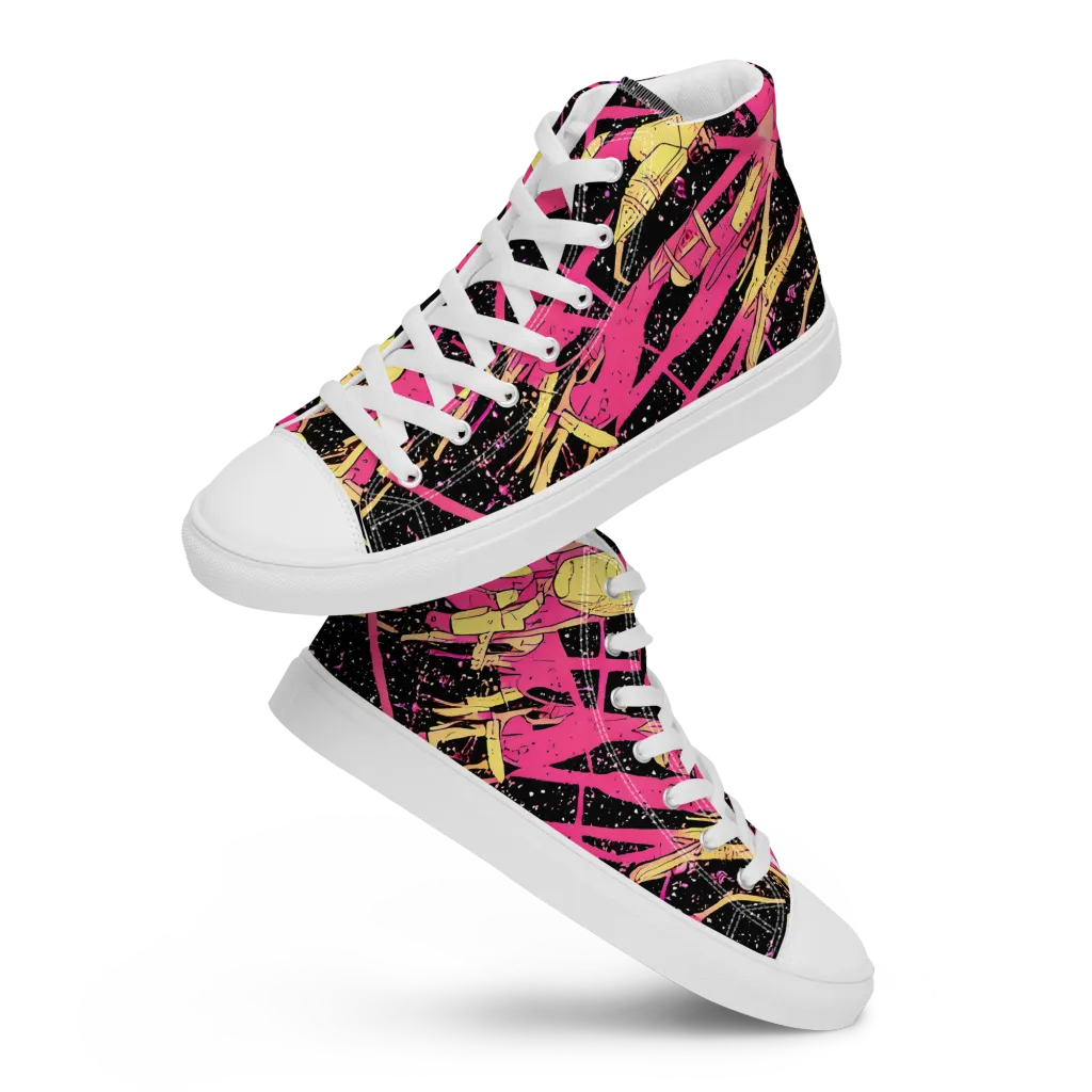 Galaxy Graffiti on Women's High Top Canvas Shoes — Front