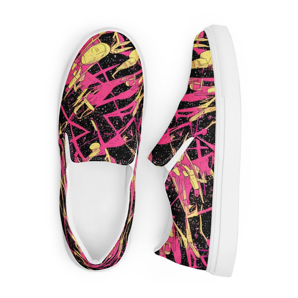 Galaxy Graffiti on Men's Slip-On Canvas Shoes — Front