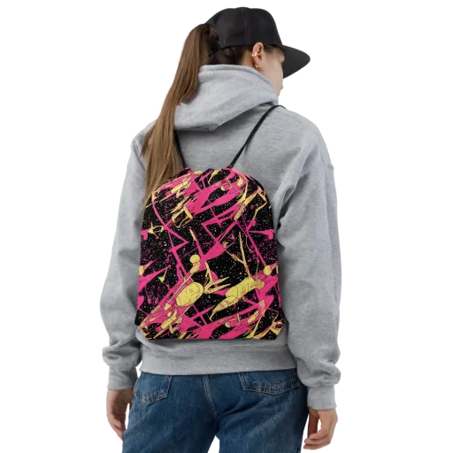 Galaxy Graffiti on a Drawstring Bag