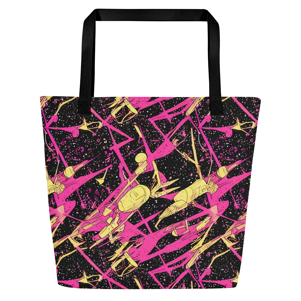 Galaxy Graffiti on Large Tote Bag W/ Pocket — Front