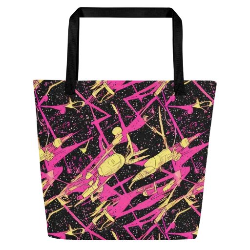 Galaxy Graffiti on a Large Tote Bag W/ Pocket