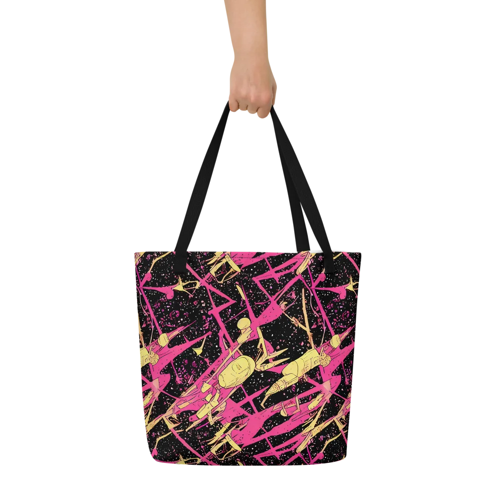 Galaxy Graffiti on Large Tote Bag W/ Pocket — Front