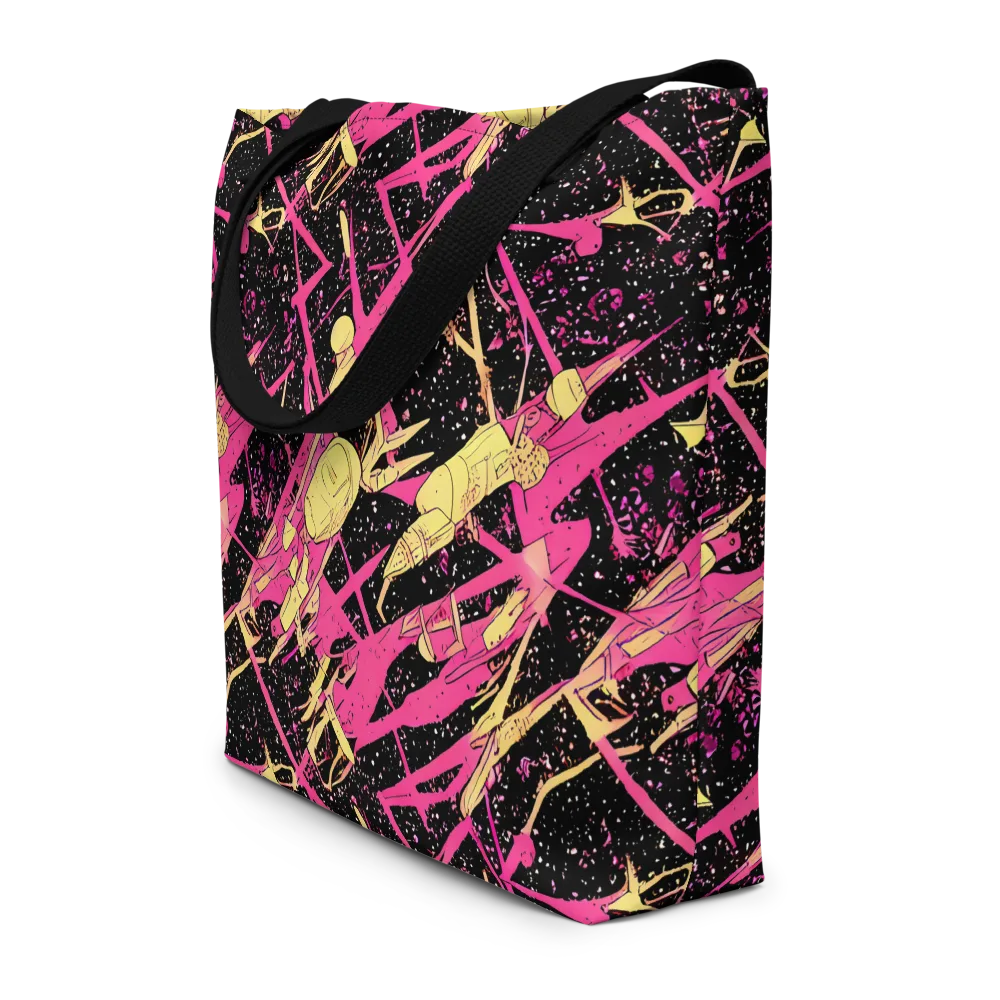 Galaxy Graffiti on Large Tote Bag W/ Pocket — Front