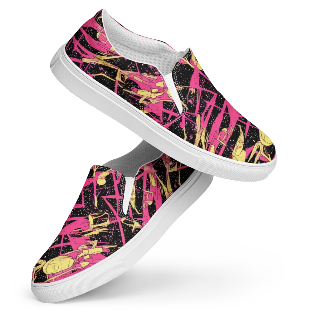 Galaxy Graffiti on Women's Slip-On Canvas Shoes — Front