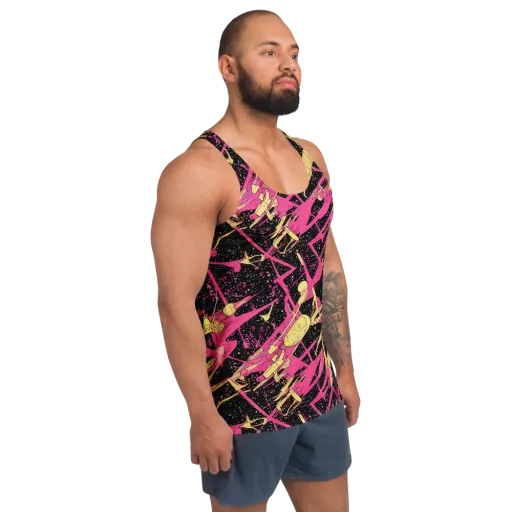 Galaxy Graffiti on a Men's Tank Top