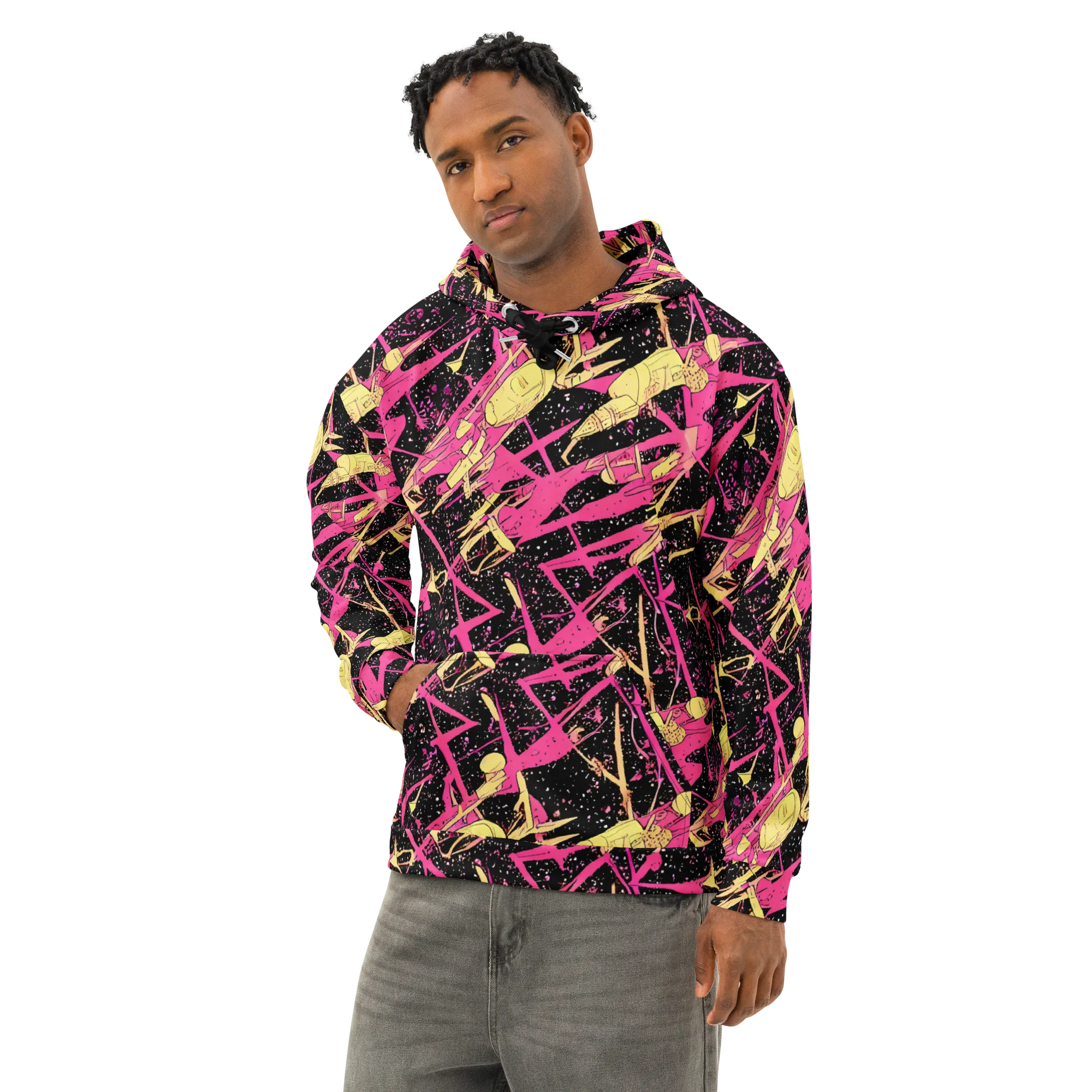 Galaxy Graffiti on Cotton Hoodie — Left Front