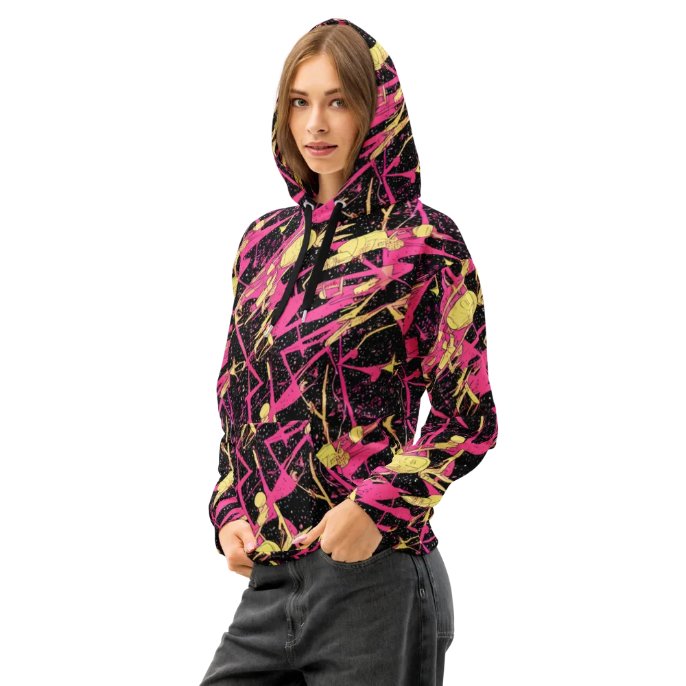 Galaxy Graffiti on Cotton Hoodie — Left Front