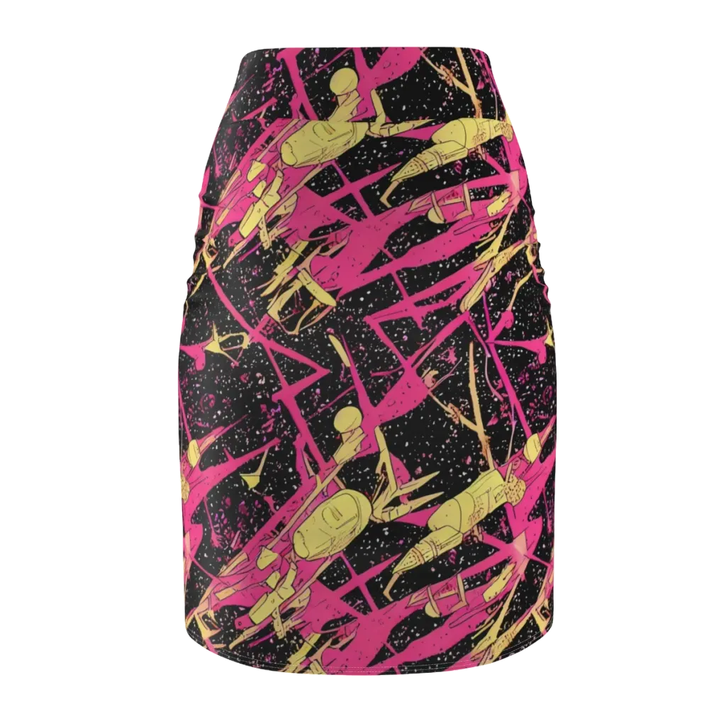 Galaxy Graffiti on Pencil Skirt — Back