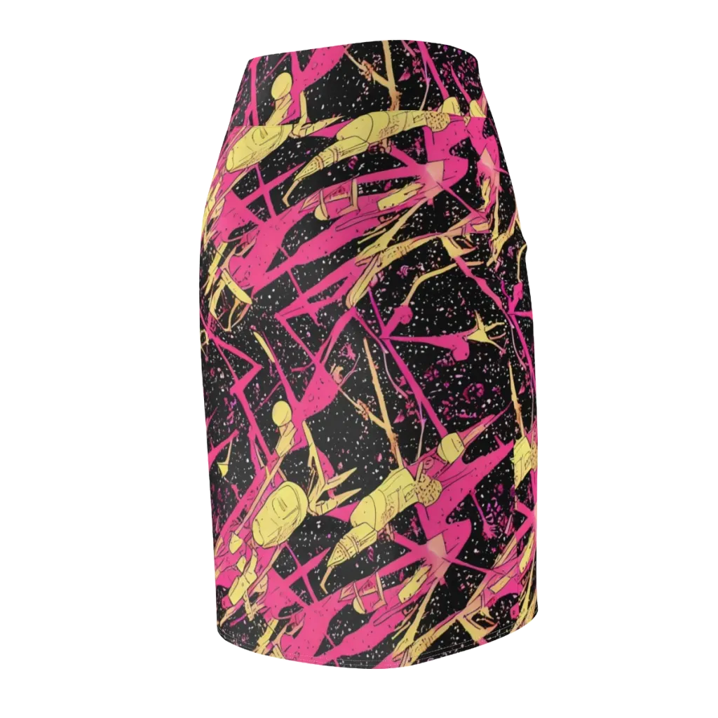 Galaxy Graffiti on Pencil Skirt — Back Side