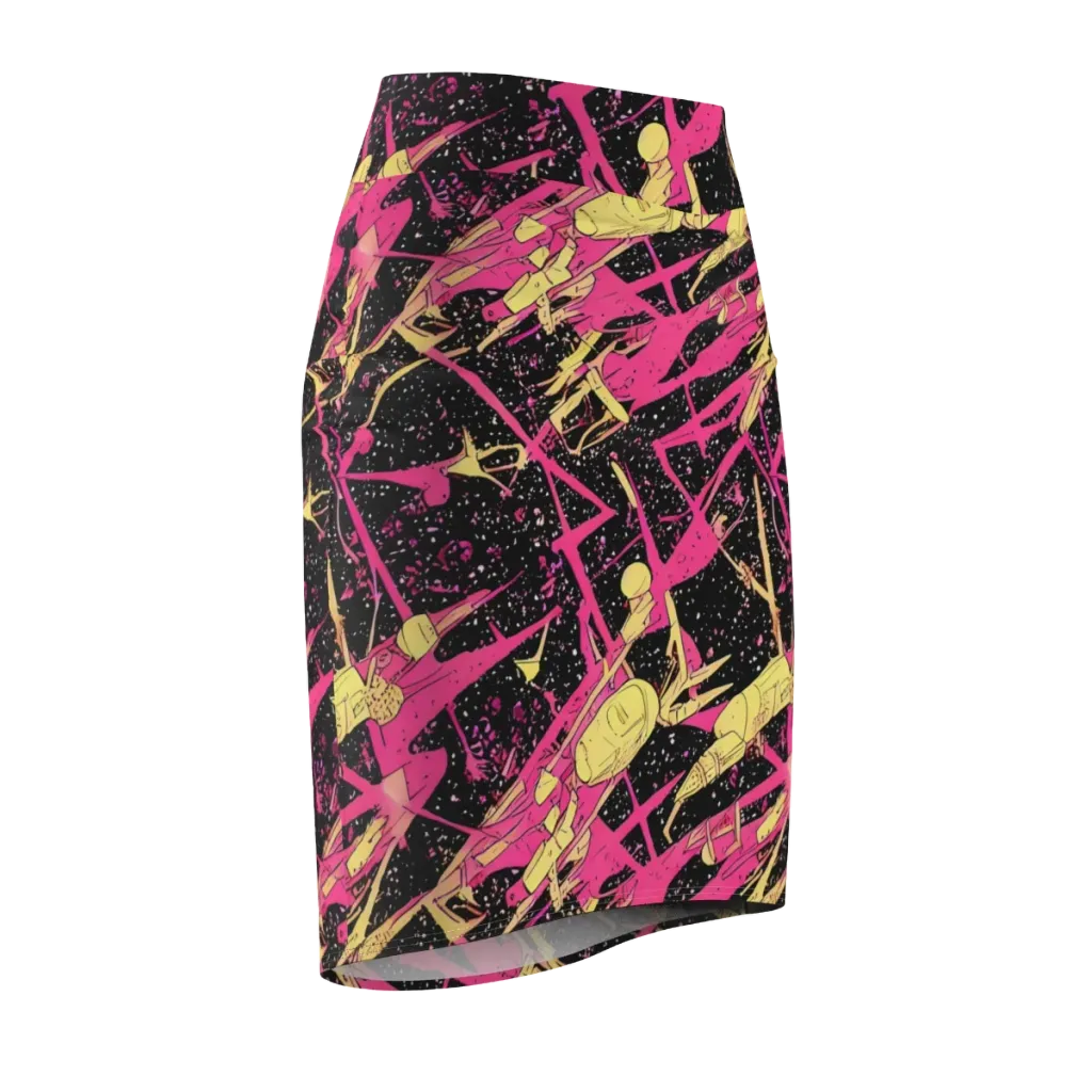 Galaxy Graffiti on Pencil Skirt — Front Side