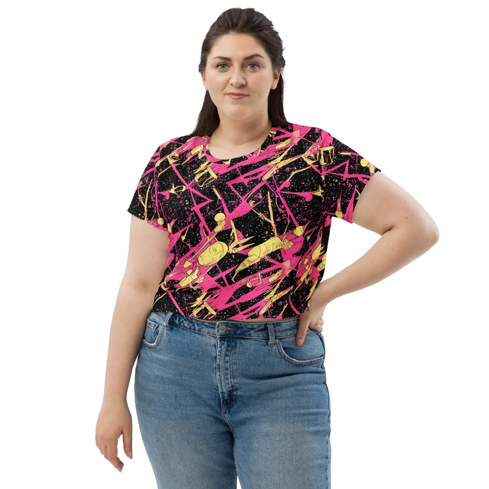 Galaxy Graffiti on Crop Tee — Front