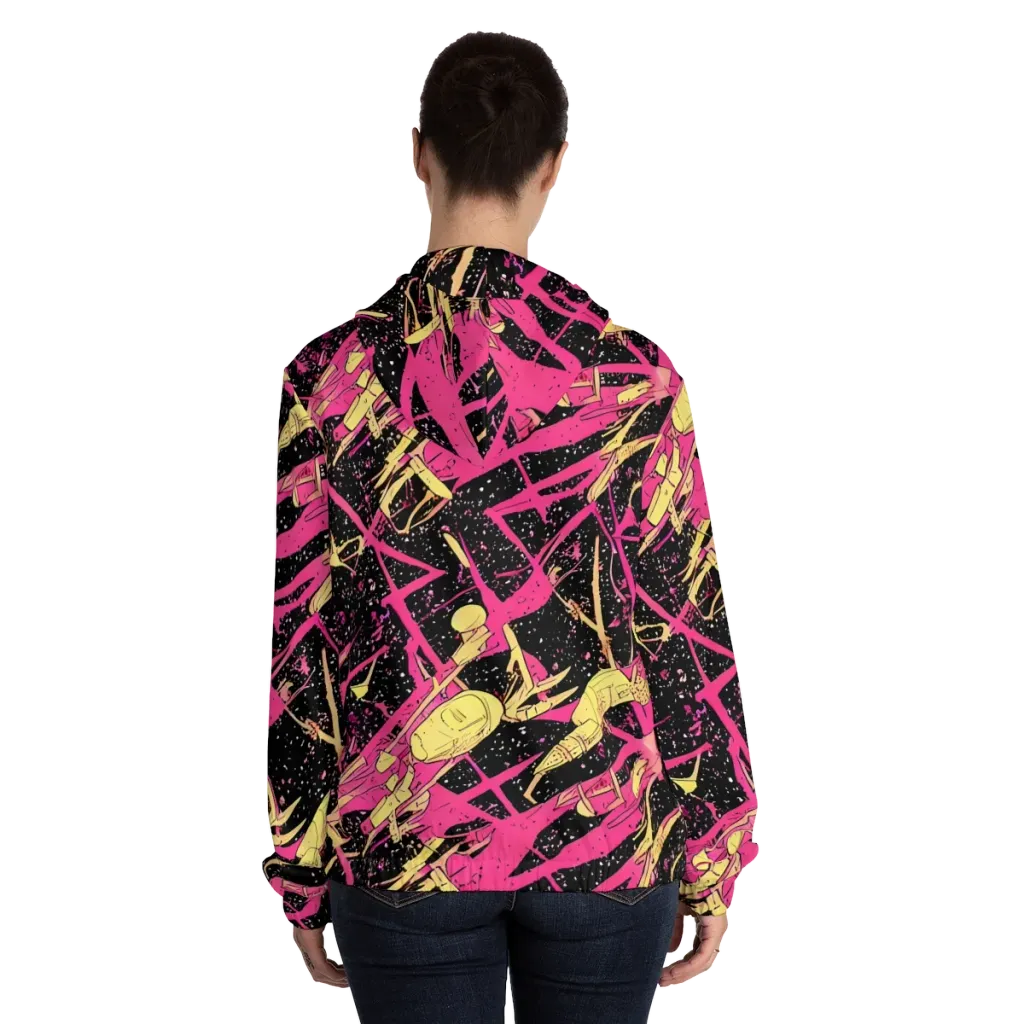 Galaxy Graffiti on Women's Full-Zip Hoodie — Back On Person