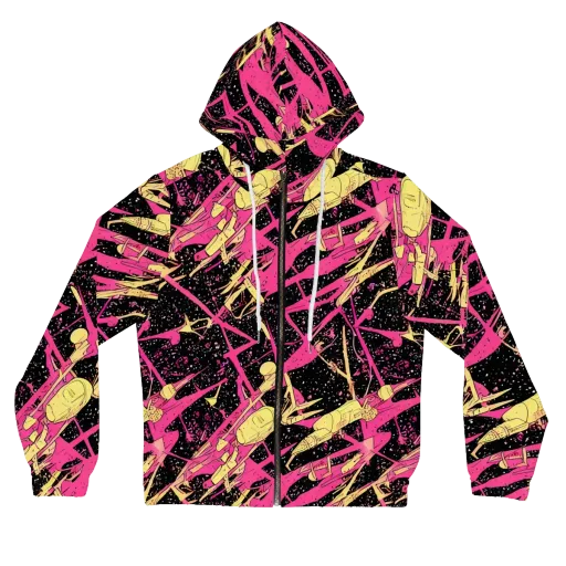 Galaxy Graffiti on a Women's Full-Zip Hoodie