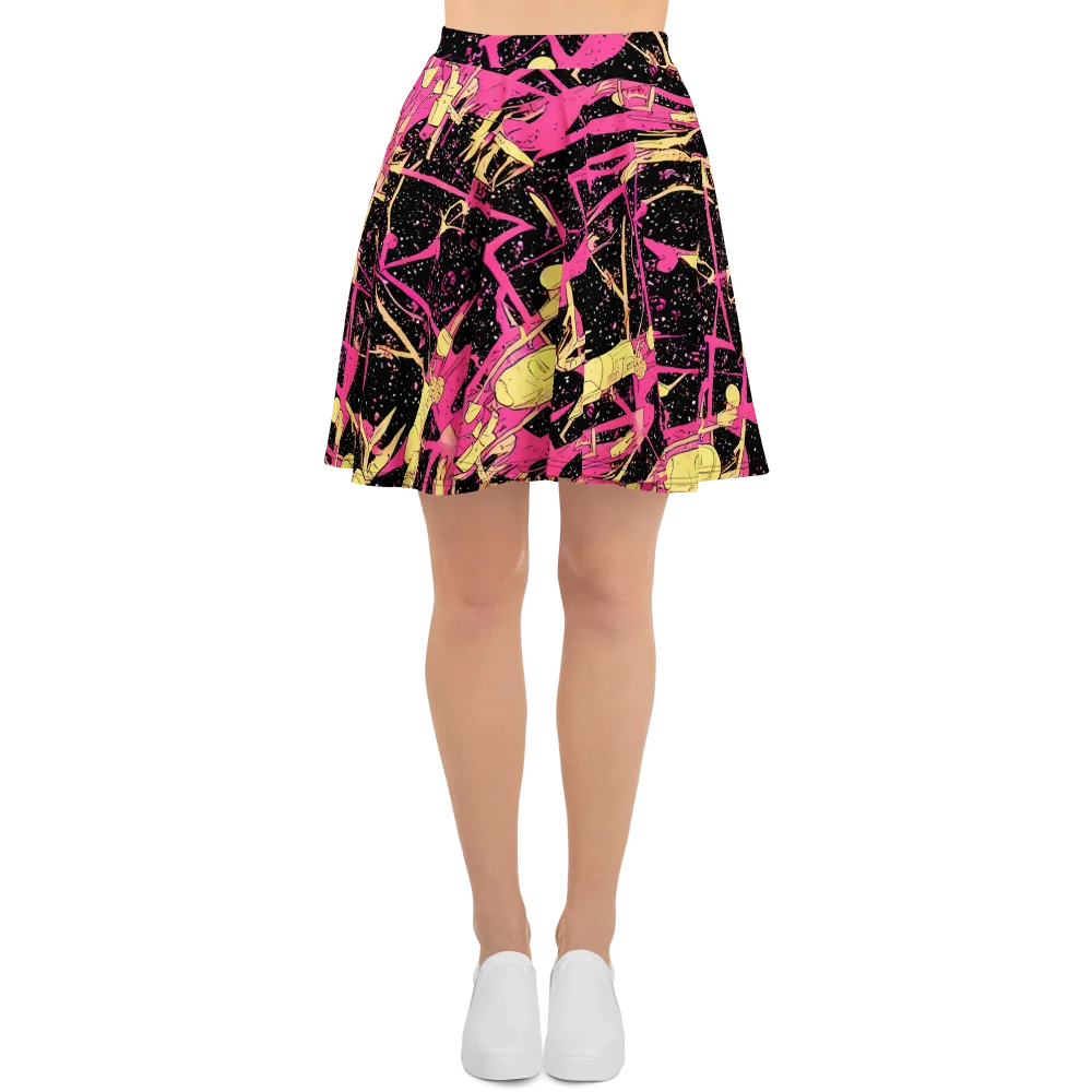 Galaxy Graffiti on Skater Skirt — Front