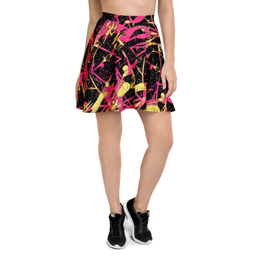 Galaxy Graffiti on Skater Skirt — Front