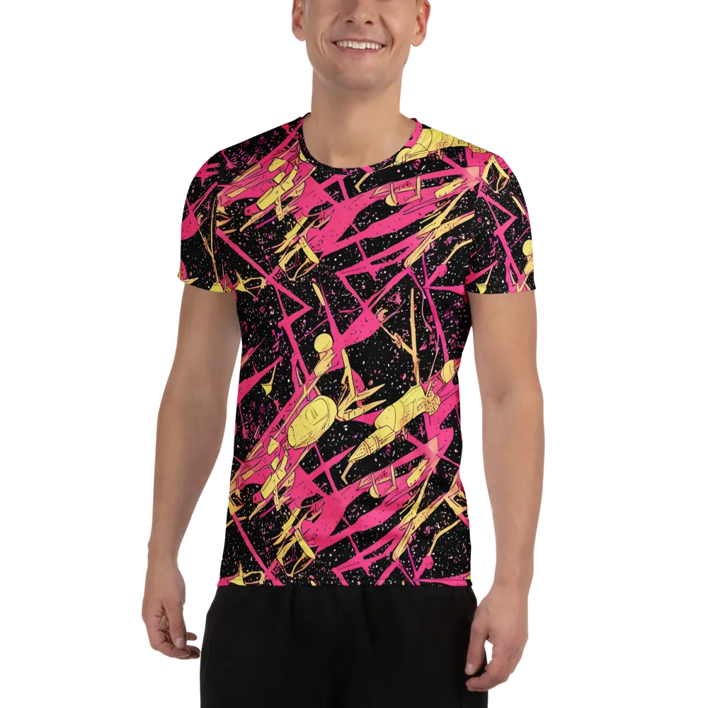 Galaxy Graffiti on Men's Athletic T-Shirt — Front