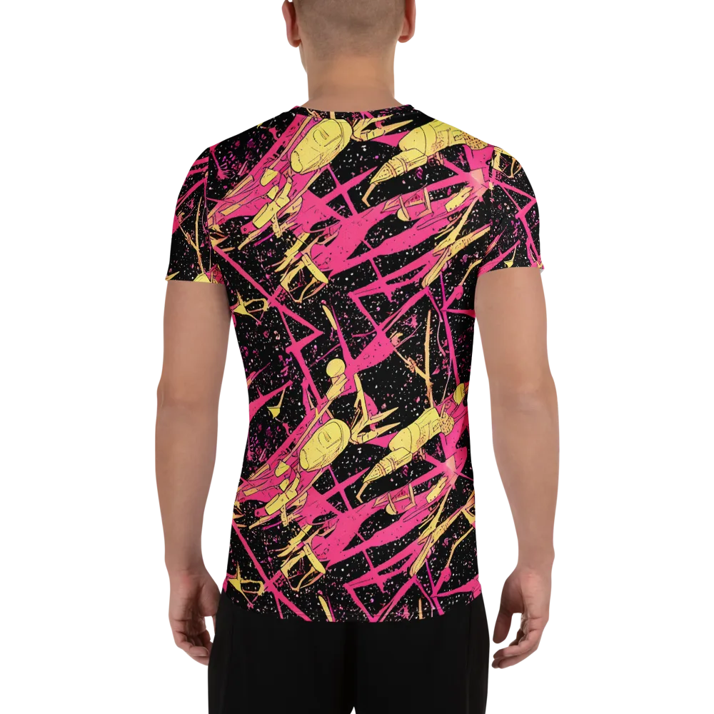 Galaxy Graffiti on Men's Athletic T-Shirt — Back