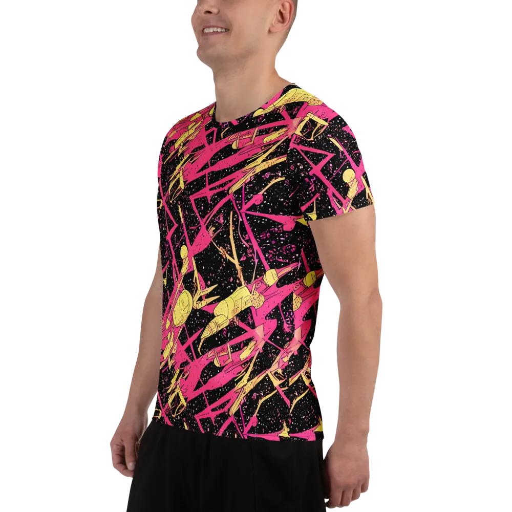 Galaxy Graffiti on Men's Athletic T-Shirt — Left