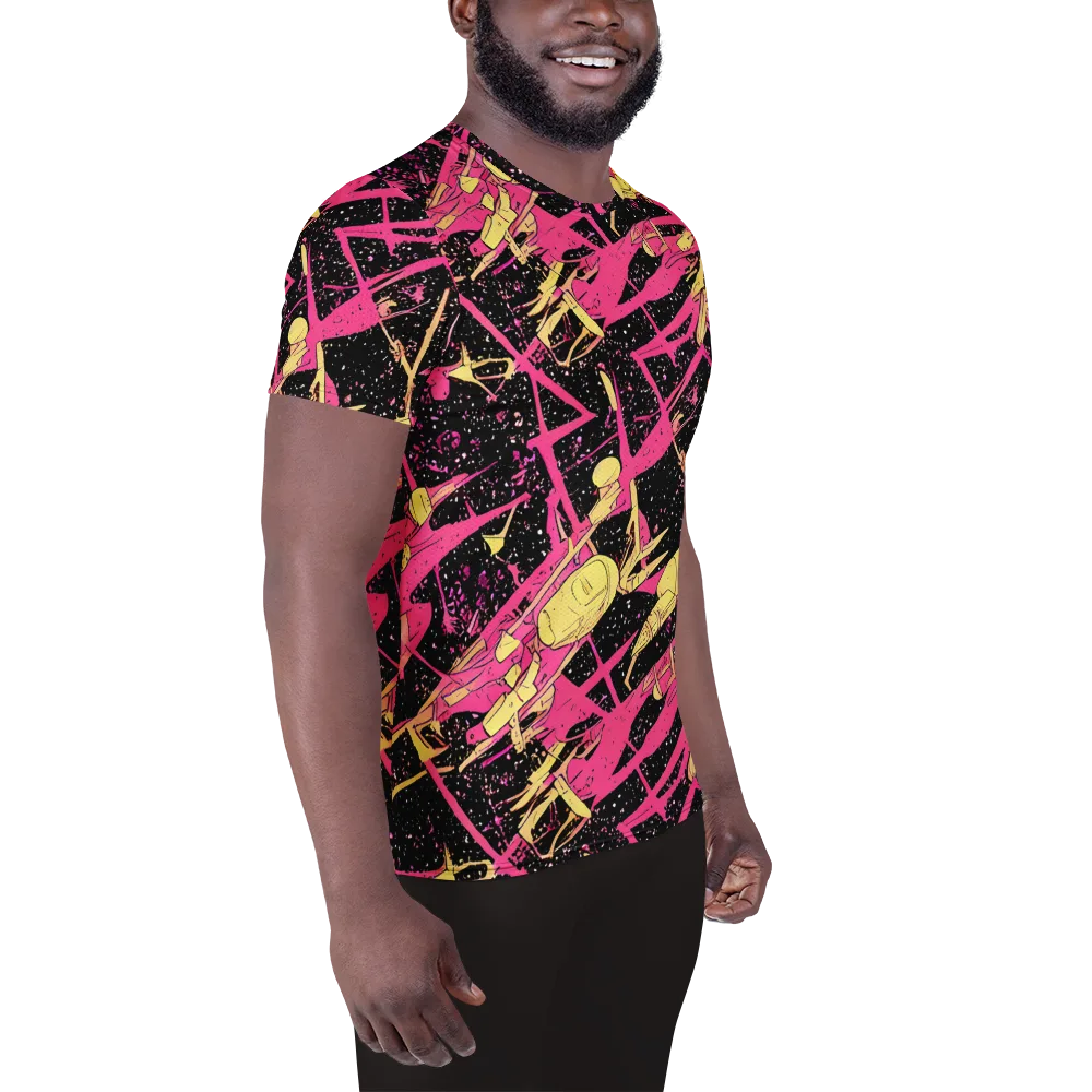 Galaxy Graffiti on Men's Athletic T-Shirt — Right