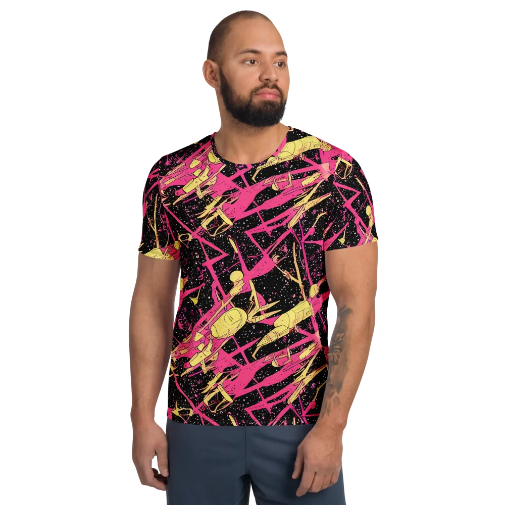 Galaxy Graffiti on Men's Athletic T-Shirt — Front