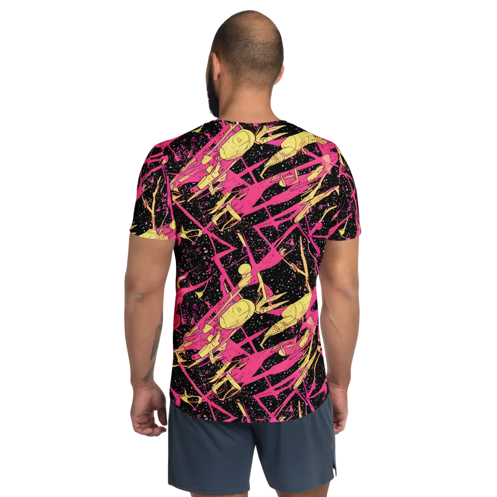 Galaxy Graffiti on Men's Athletic T-Shirt — Back