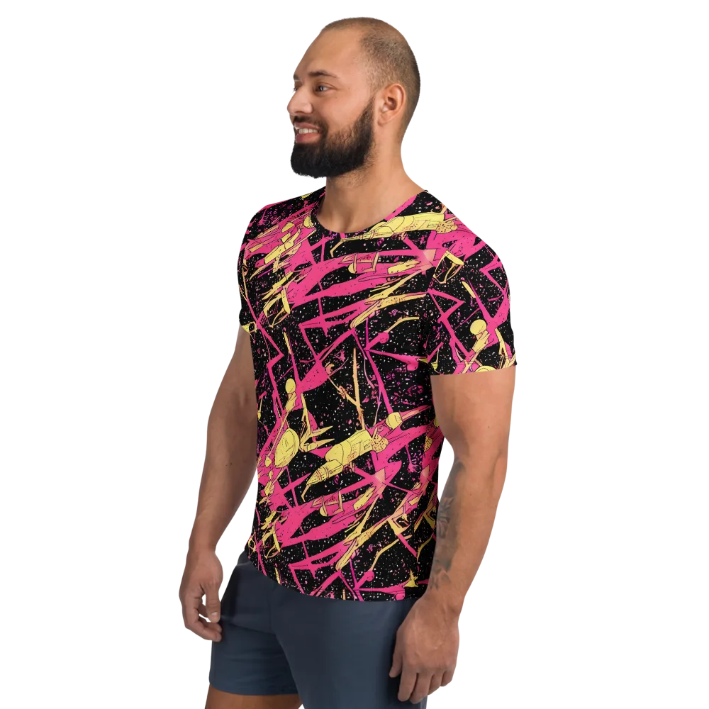 Galaxy Graffiti on Men's Athletic T-Shirt — Left