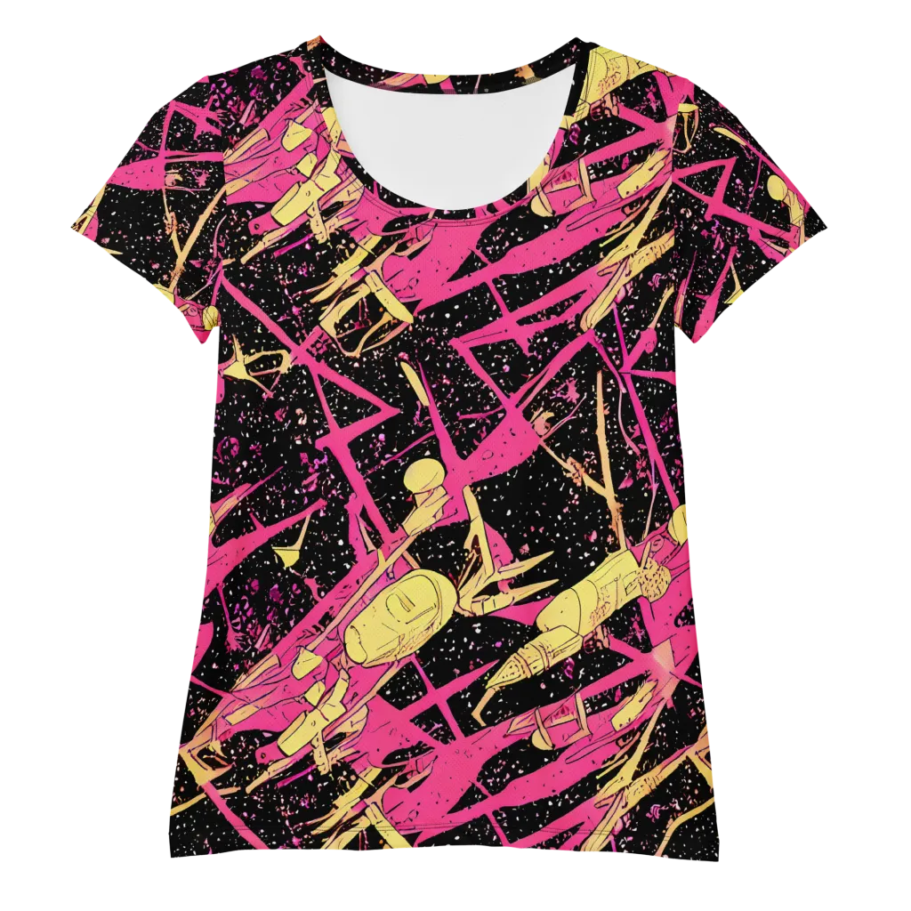 Galaxy Graffiti on Women's Athletic T-Shirt — Front