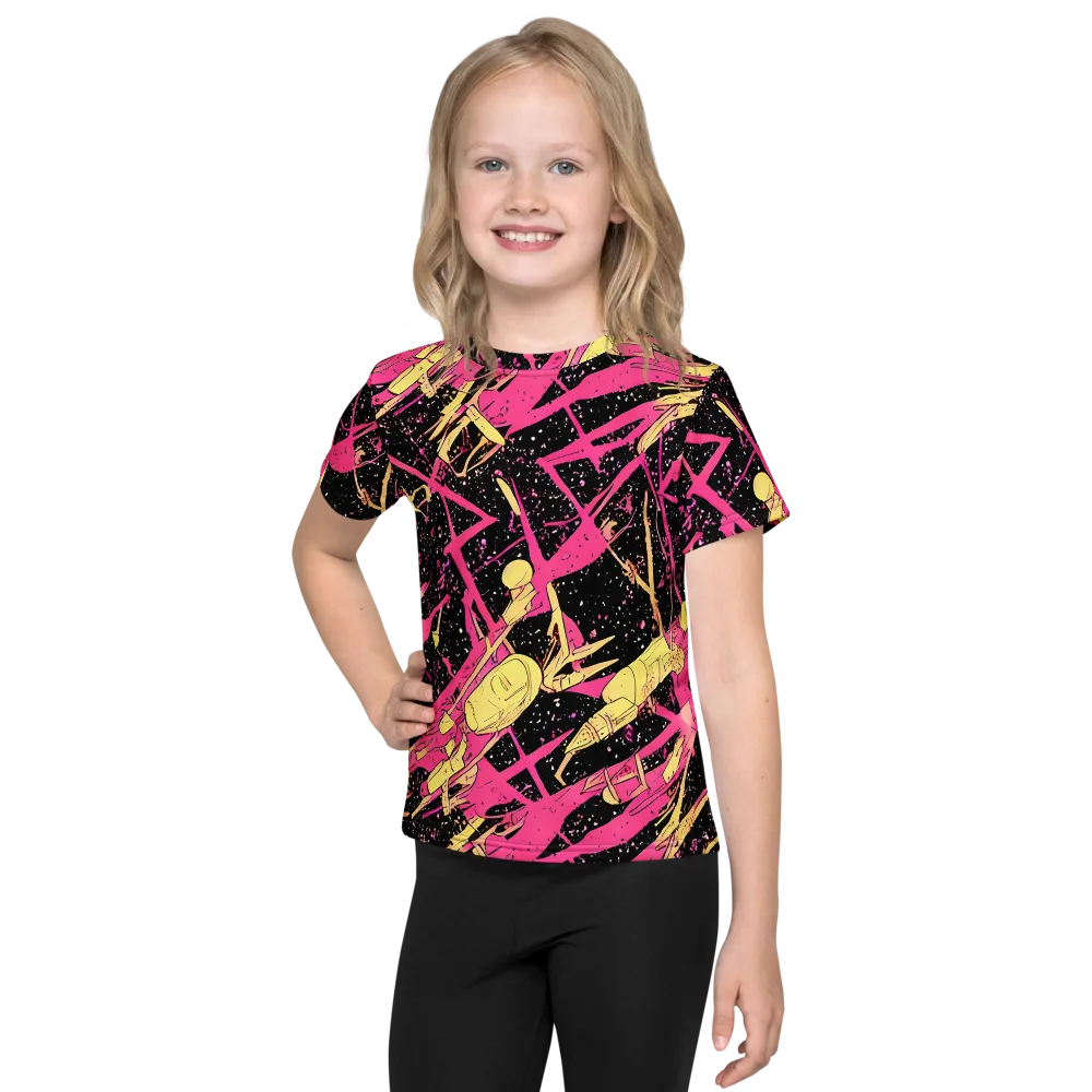Galaxy Graffiti on Kids Crew Neck T-Shirt — Front