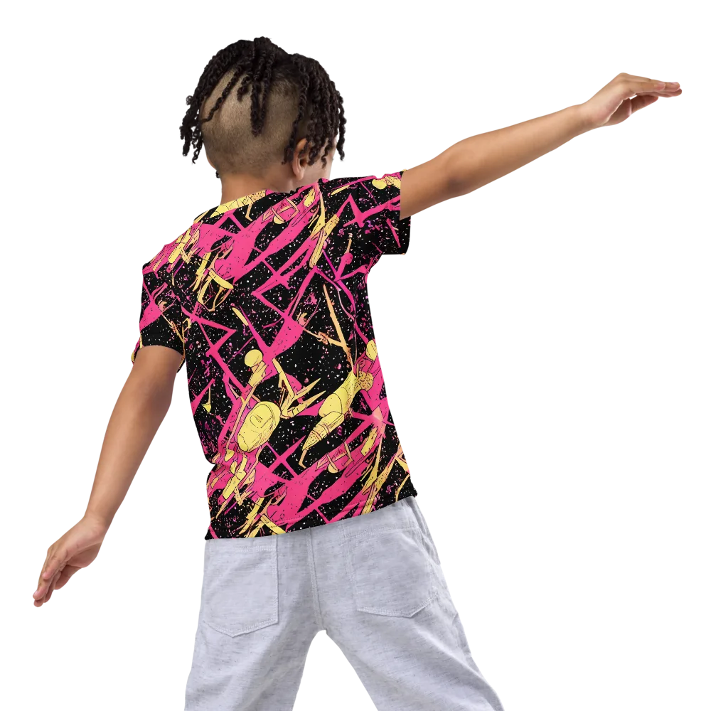 Galaxy Graffiti on Kids Crew Neck T-Shirt — Back