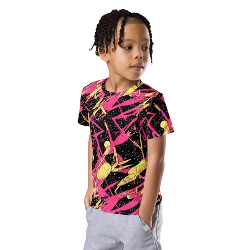 Galaxy Graffiti on a Kids Crew Neck T-Shirt