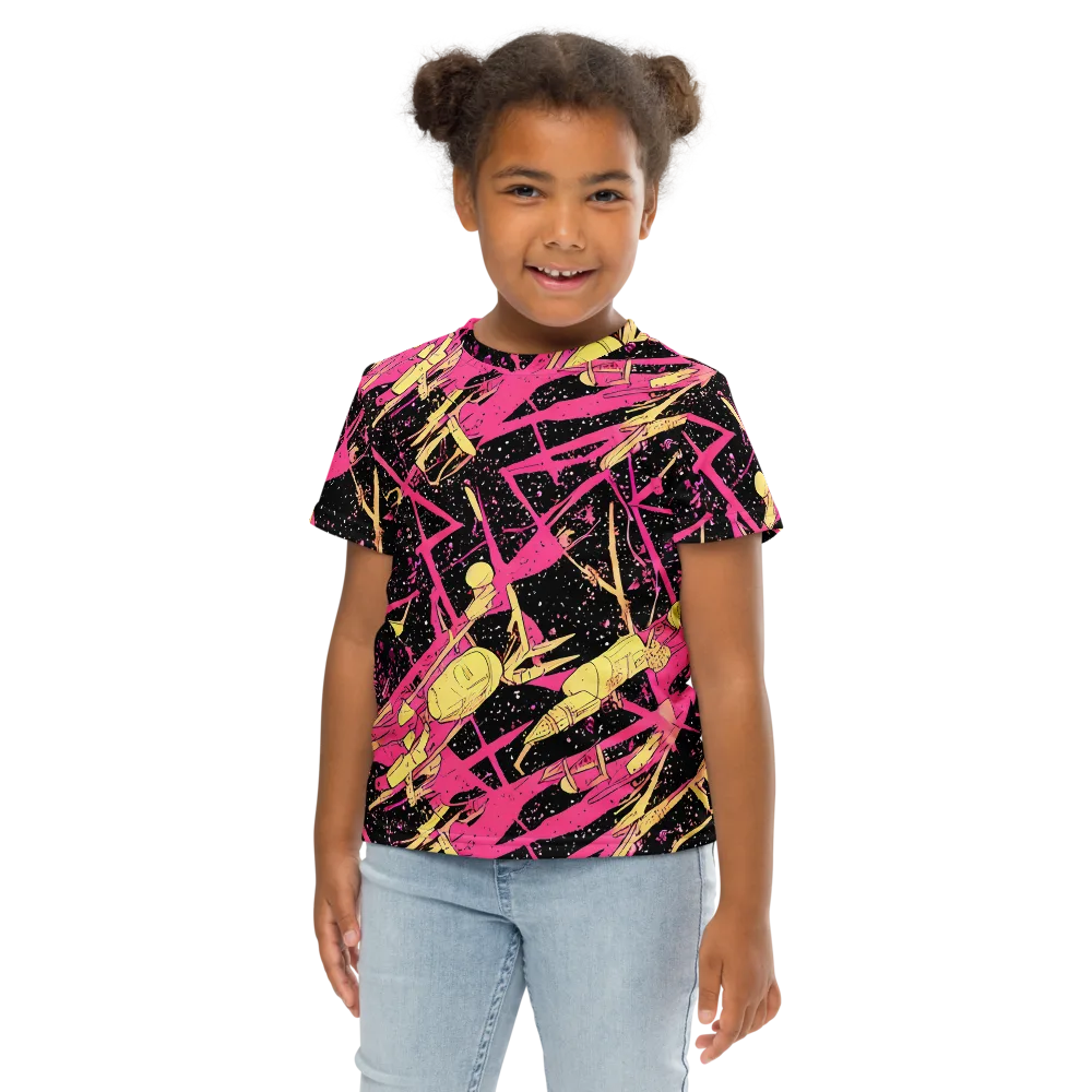 Galaxy Graffiti on Kids Crew Neck T-Shirt — Front