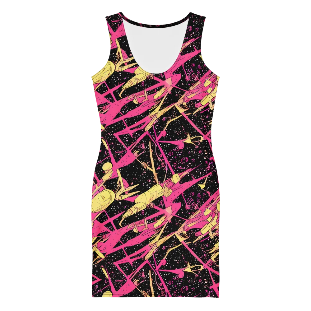 Galaxy Graffiti on Bodycon Dress — Front
